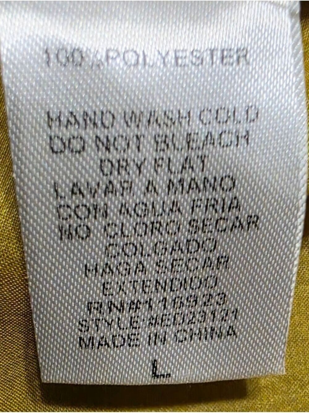 Easel Los Angeles Dress Large Hot Mustard 3/4 Sleeve - Picture 6 of 7